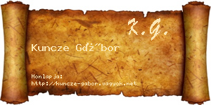 Kuncze Gábor névjegykártya